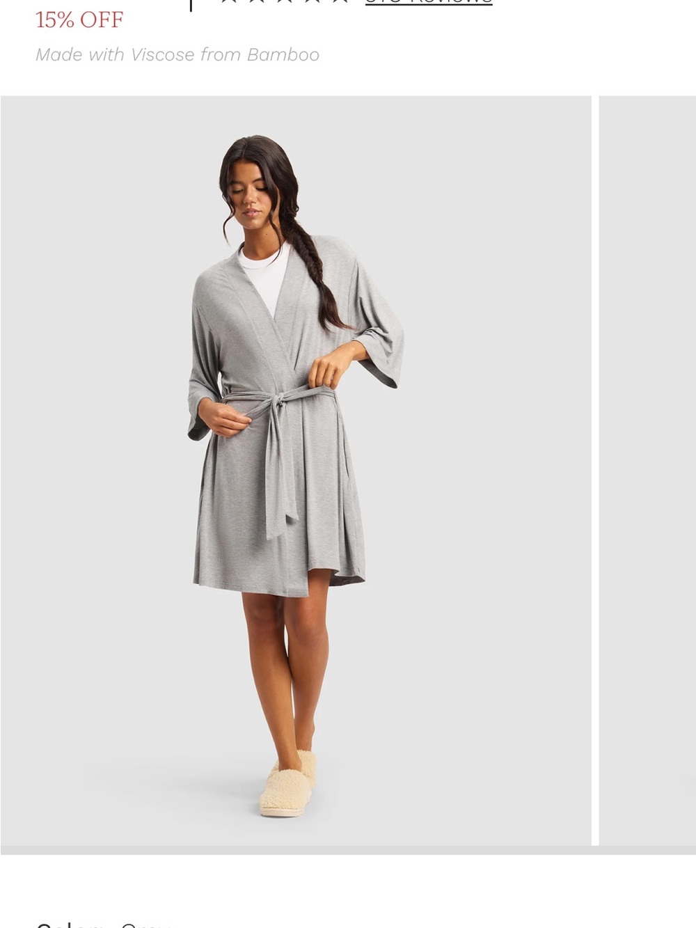 Cozy Earth Bamboo Stretch-Knit Kimono Robe